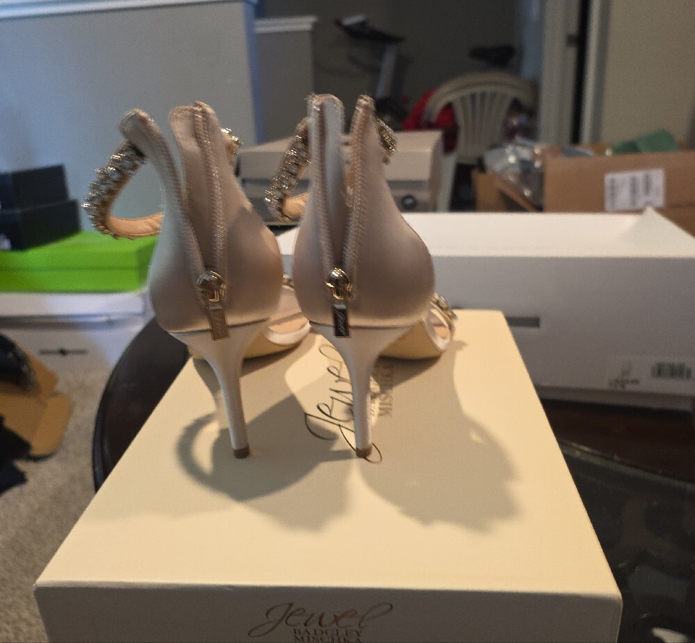 Jewel Badgley Mischka Nude Crystal-Ankle Strap Sandals - Picture 6 of 11